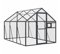 vidaXL Volière anthracite en aluminium 1,79 × 3 × 1,85 m