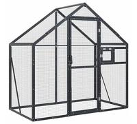 vidaXL Volière aluminium 179 x 100 x 185 cm Anthracite