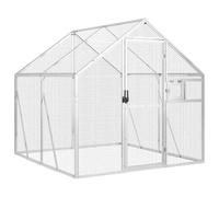 vidaXL Volière argenté 1,79x2x1,85 m Aluminium, volière à Oiseaux, Cage à perroquets, Grande Cage à perroquets, Cage à perruches