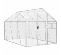 vidaXL Volière argenté 1,79x3x1,85 m Aluminium, volière à Oiseaux, Cage à perroquets, Grande Cage à perroquets, Cage à perruches