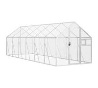 vidaXL Volière argenté 1,79x4x1,85 m Aluminium, volière à Oiseaux, Cage à perroquets, Grande Cage à perroquets, Cage à perruches