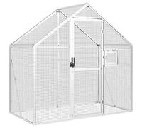 vidaXL Volière 179x100x185 cm Aluminium Argenté Pour perroquets Extérieur
