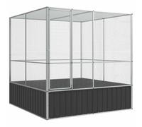 vidaXL Volière en acier argenté 211x207x212 cm