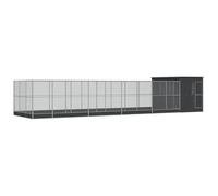 vidaXL Volière argentée - Acier galvanisé - 1118x303x216 cm - Pour perroquets et grands oiseaux