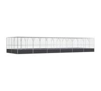 vidaXL Volière avec Extension argenté 1246x414x212 cm Acier, volière à Oiseaux, Cage à perroquets, Grande Cage à perroquets, Cage à perruches