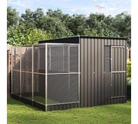 vidaXL Volière avec extension argenté 290x303x216 cm acier