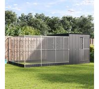 vidaXL Volière avec extension argenté 497x303x216 cm acier