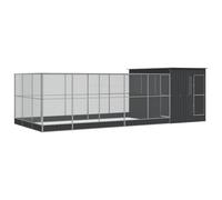 vidaXL Volière avec Extension argenté 704x303x216 cm Acier, volière à Oiseaux, Cage à perroquets, Grande Cage à perroquets, Cage à perruches