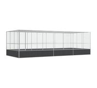 vidaXL Volière avec extension 725 x 307 x 212 cm acier argenté