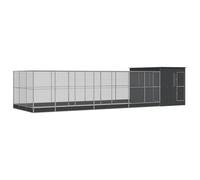 vidaXL Volière avec extension 911x303x216 cm acier argenté pour perroquets