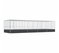 vidaXL Volière avec extension 932x307x212 cm Argent Acier Cage à perroquets