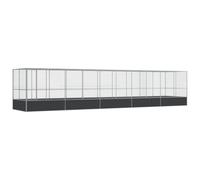 vidaXL Volière avec extension argentée 1039x207x212 cm acier