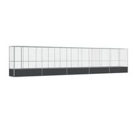 vidaXL Volière avec extension argentée 1042,5x107x212 cm acier