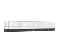 vidaXL Volière avec extension argentée 1250,5x107x212 cm acier