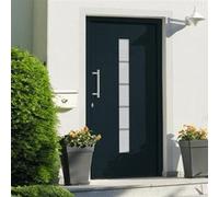 Porte d'Entrée PVC et Aluminium Blanc 100x210 cm Maison Extérieur vidaXL