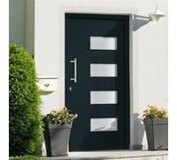 Voordeur 100x200 cm aluminium en PVC antraciet3056827