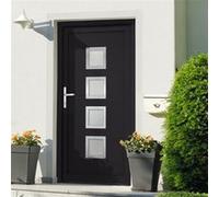 vidaXL Porte d'entrée anthracite 108x200 cm PVC