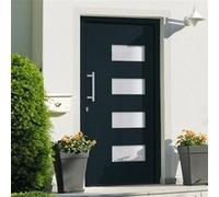 vidaXL Voordeur 110x210 cm aluminium en PVC antraciet3056829 Anthracite G