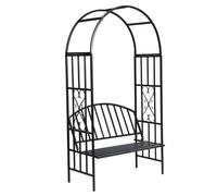 vidaXL Gloriette de jardin avec banc noir