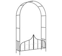 Vidaxl Voûte De Jardin Avec Portail Noir 138x40x238 Cm Fer