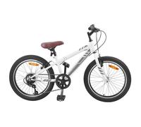 VIDAXL VTT 24 pouces 6 vitesses pour enfants 8-12 ans - Blanc, cadre acier robuste
