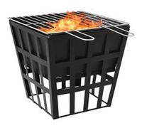 Foyer et barbecue 2 en 1 34x34x48 cm Acier