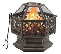 Foyer rustique avec tisonnier 62x54x56 cm XXL acier chauffage vidaXL