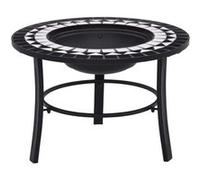 vidaXL Vuurschaal mozaÃ¯ek 68 cm keramiek zwart en wit46721 G