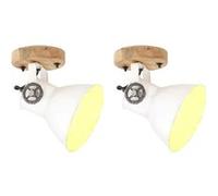 vidaXL Wand-/plafondlampen industrieel 2 st E27 20x25 cm wit320519 Blanc G