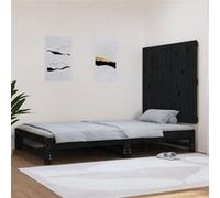 vidaXL Wandhoofdbord 108x3x90 cm massief grenenhout zwart824877 Noir G