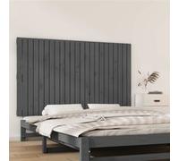 vidaXL Wandhoofdbord 147x3x90 cm massief grenenhout grijs824895 Gris G