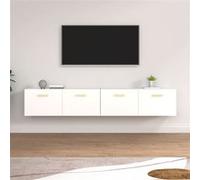 2x Armoires Murales Blanc 80x35x36,5 cm Bois d'Ingénierie Suspendues vidaXL