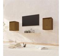 Wandkasten 2 st 30x30x40 cm massief grenenhout honingbruin813482