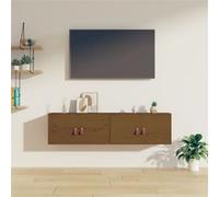 Armoire Murale Noir 60x30x30 cm Bois de Pin Massif Étagère Suspendue vidaXL
