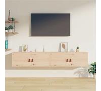 vidaXL Wandkasten 2 st 80x30x30 cm massief grenenhout818376 Bois G