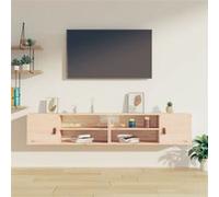 vidaXL Armoires murales 2 pcs 80x30x30 cm Bois de pin massif Marron