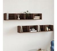 vidaXL Wandkasten 2 st 99x18x16,5 cm bewerkt hout bruin eikenkleur840456 Marron G