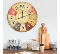 Horloge Murale Vintage Horloge Analogique Horloge Décorative Salon Salle de Séjour Chambre à Coucher Maison Intérieur Colorée 60 cm