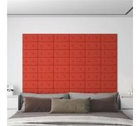 vidaXL Wandpanelen 12 st 0,54 m² 30x15 cm kunstleer rood343969 G