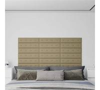 vidaXL Panneaux muraux 12 pcs Cappuccino 60x15 cm Similicuir 1,08 m²