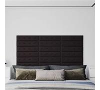vidaXL Panneaux muraux 12 pcs Noir 60x15 cm Similicuir 1,08 m²