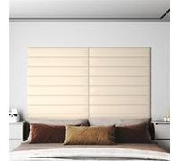 Vidaxl Panneaux Muraux 12 Pcs Crème 90x15 Cm Velours 1,62 M²