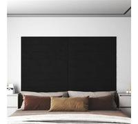 Vidaxl Panneaux Muraux 12 Pcs Noir 90x15 Cm Velours 1,62 M²