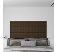 vidaXL Panneaux muraux 12 pcs Marron 90x30 cm Similicuir 3,24 m²