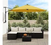 vidaXL Parasol mural 290 cm avec LEDs Jaune