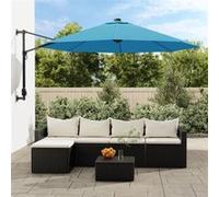 Vidaxl Parasol Mural Avec Led Bleu Mer 290 Cm