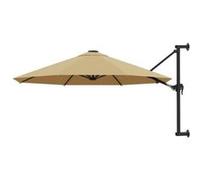 Vidaxl Parasol Mural Avec Mât Métallique 300 Cm Taupe