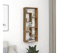 Vidaxl Étagère Murale Chêne Fumé 36x16x90 Cm Bois D'ingénierie Marron