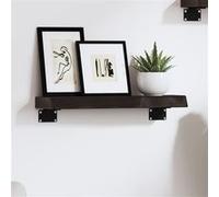 Vidaxl Étagère Murale Marron Foncé 40x10x4 Cm Bois Chêne Massif Traité Gris