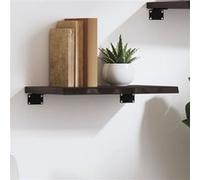 vidaXL Étagère murale – Tablette flottante bord vivant, chêne massif traité gris foncé 40x30x2 cm